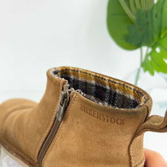 Birkenstock Melrose Ankle Boots Women's Size 37 6 Brown  Suede Leather Side Zip - Picture 15 of 16